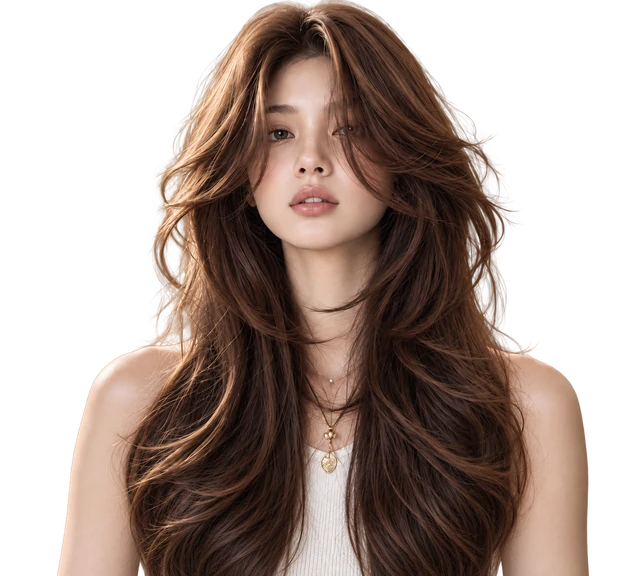 Mẫu tóc dài nhiều lớp trong bộ ảnh cảm hứng Phúc LOvell
